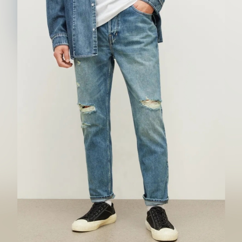 ALLSAINTS Jack Damaged Relaxed Taper Jeans